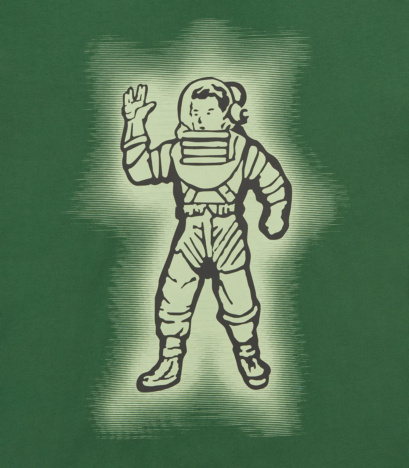 GLOW STANDING ASTRONAUT T-SHIRT - GREEN