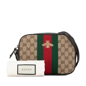 Gucci Webby Bee Crossbody Brown GG Canvas