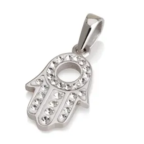 Hamsa Charm Pendant Necklace Kabbalah luck Fatima hand 925 Sterling Silver #55