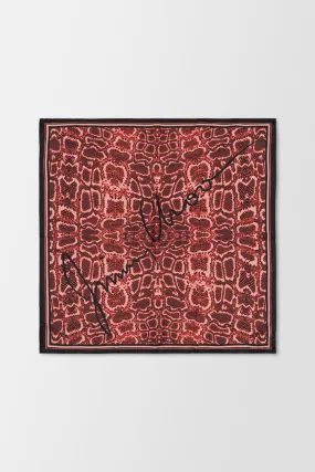 Jimmy Choo Red Silk Foulard Scarf