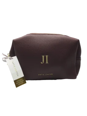 Katie Loxton Secret Message Make Up & Wash Bag Brown