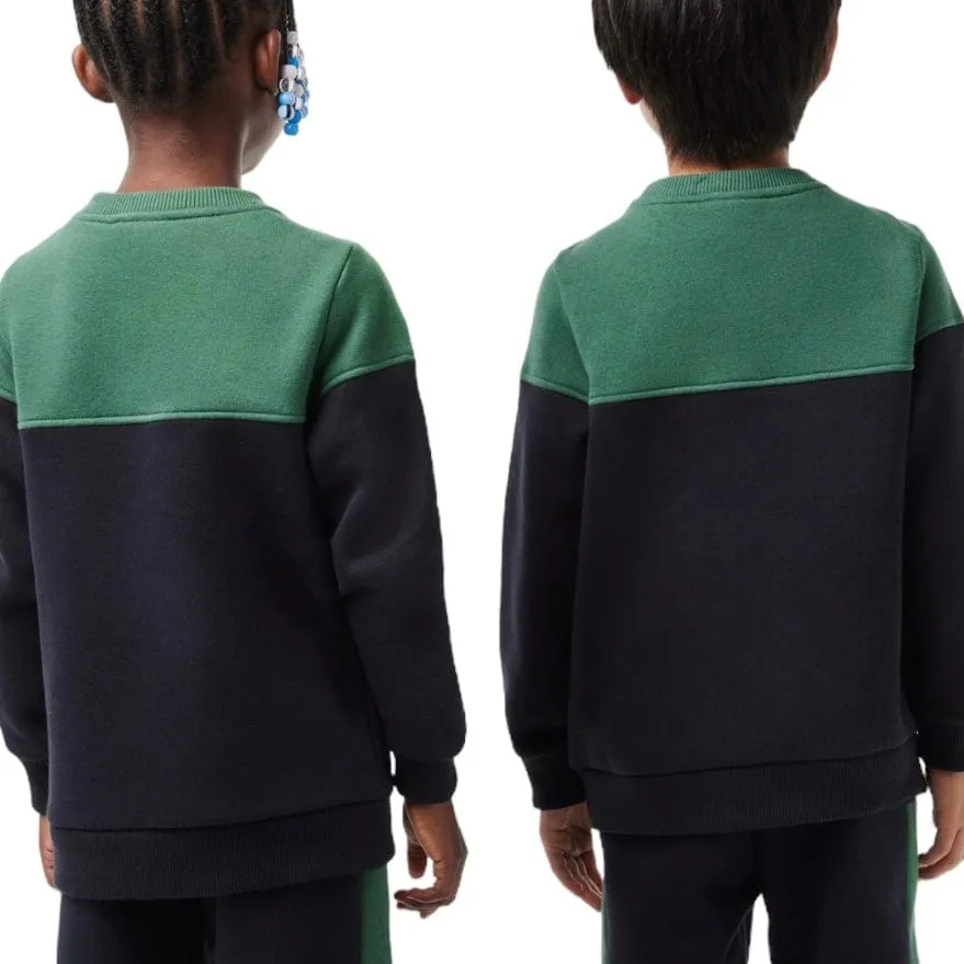 Kids Lacoste Colorblock Flannel Sweatshirt (Dark Green/Navy) SJ5288-51