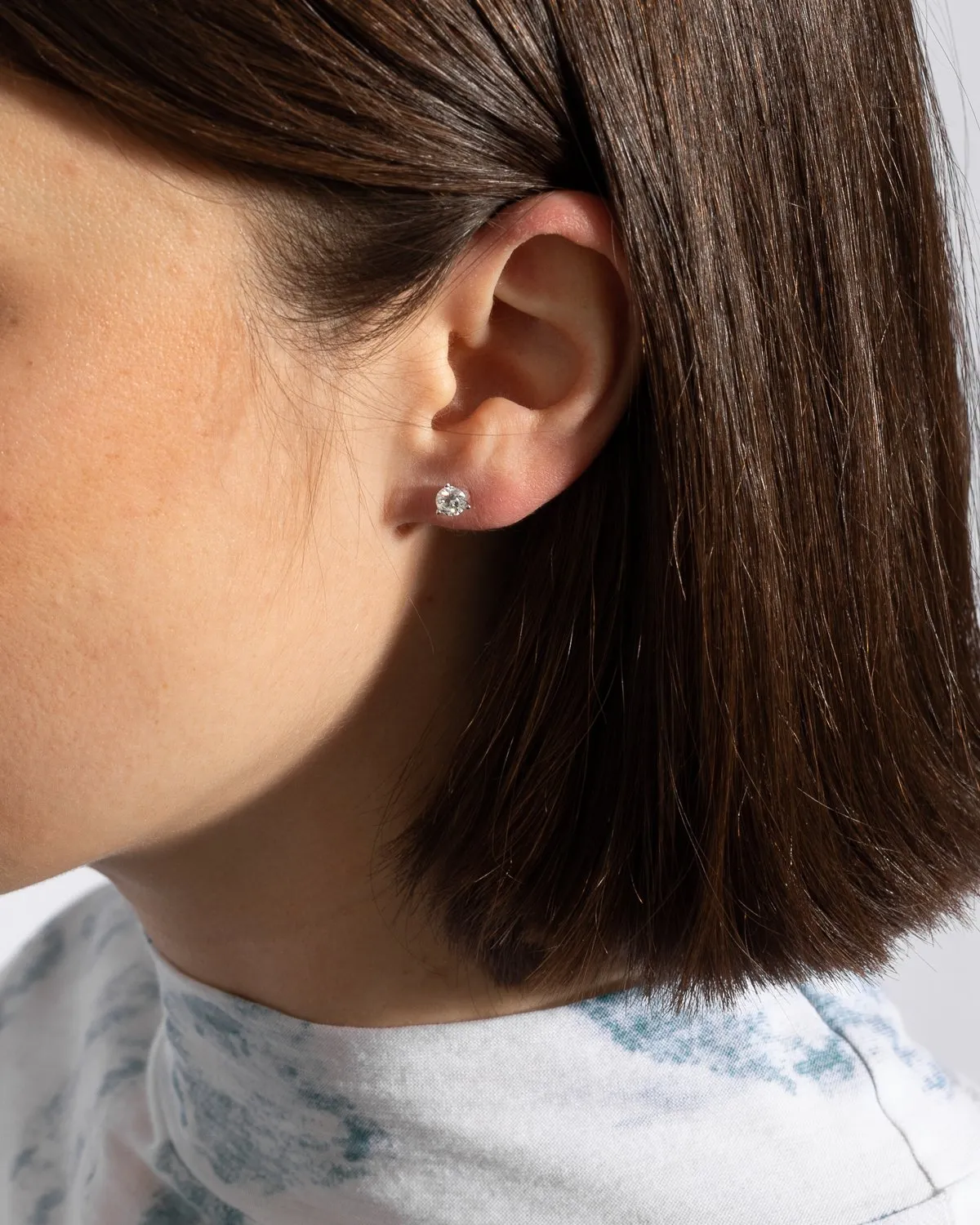 Lab-Grown Diamond Stud Earrings in 14k White Gold (0.75 carats)