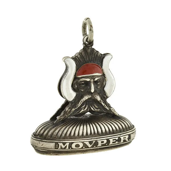 Late Victorian Sterling & Enamel "M.O.V.P.E.R." Freemasonry Fob