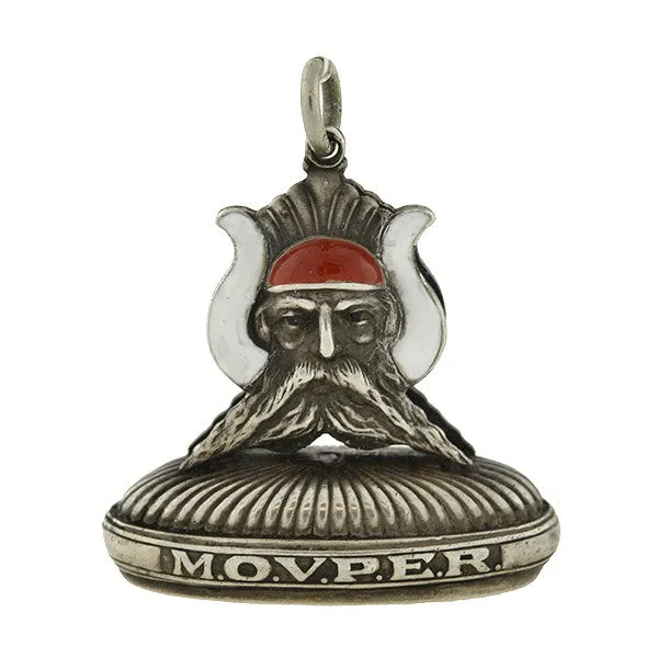 Late Victorian Sterling & Enamel "M.O.V.P.E.R." Freemasonry Fob