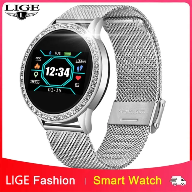 LIGE Men and Women Full Touch Screen IP67 Sport Fitness SmartWatch