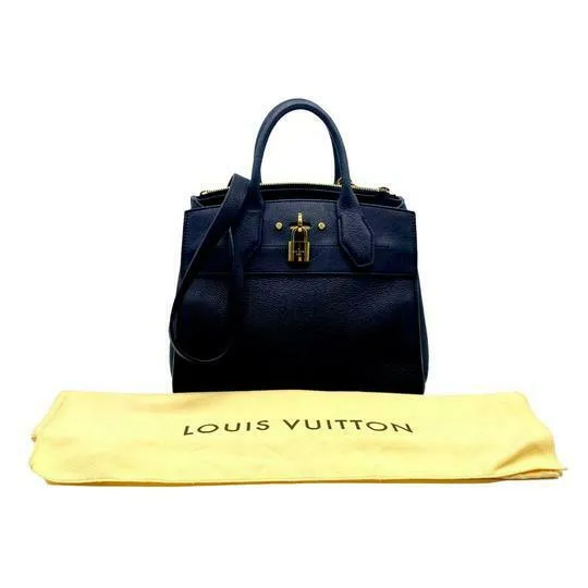 Louis Vuitton City Steamer Hand M53028 Pm Black Leather Shoulder Bag