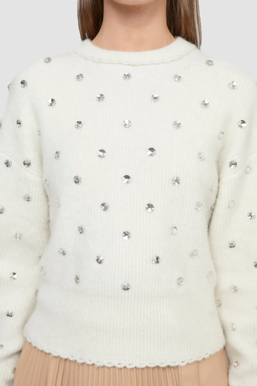 Ls Crew Neck Embellished Po