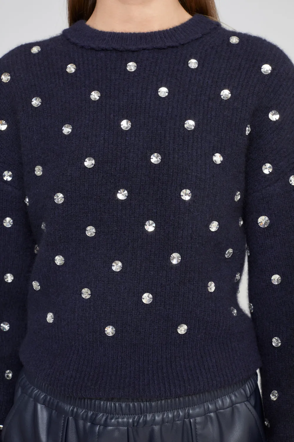 Ls Crew Neck Embellished Po