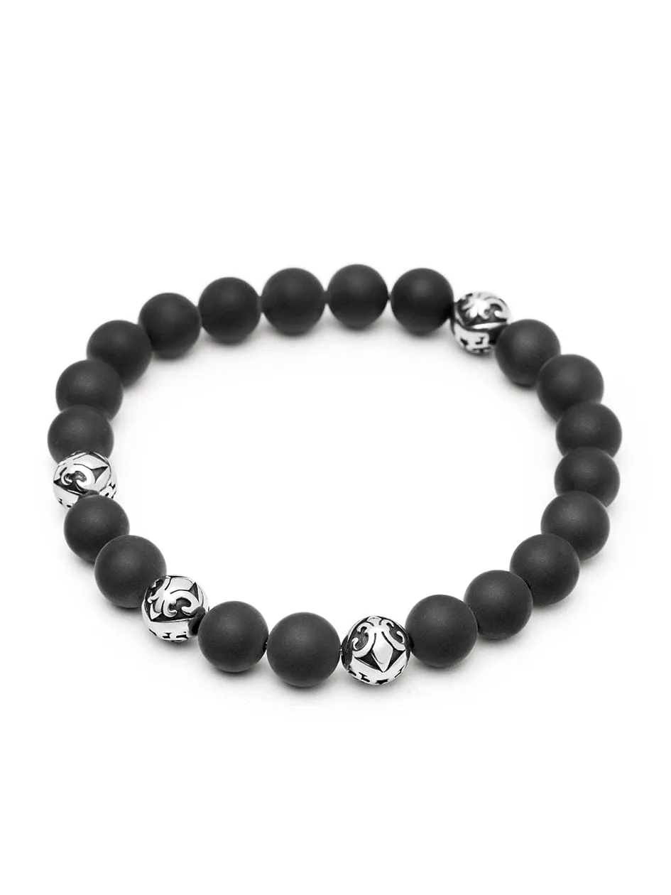 Men's Wristband with Matte Onyx