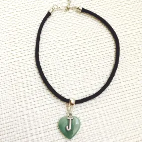 Natural Stone Personalized Heart Initial Pendant Choker