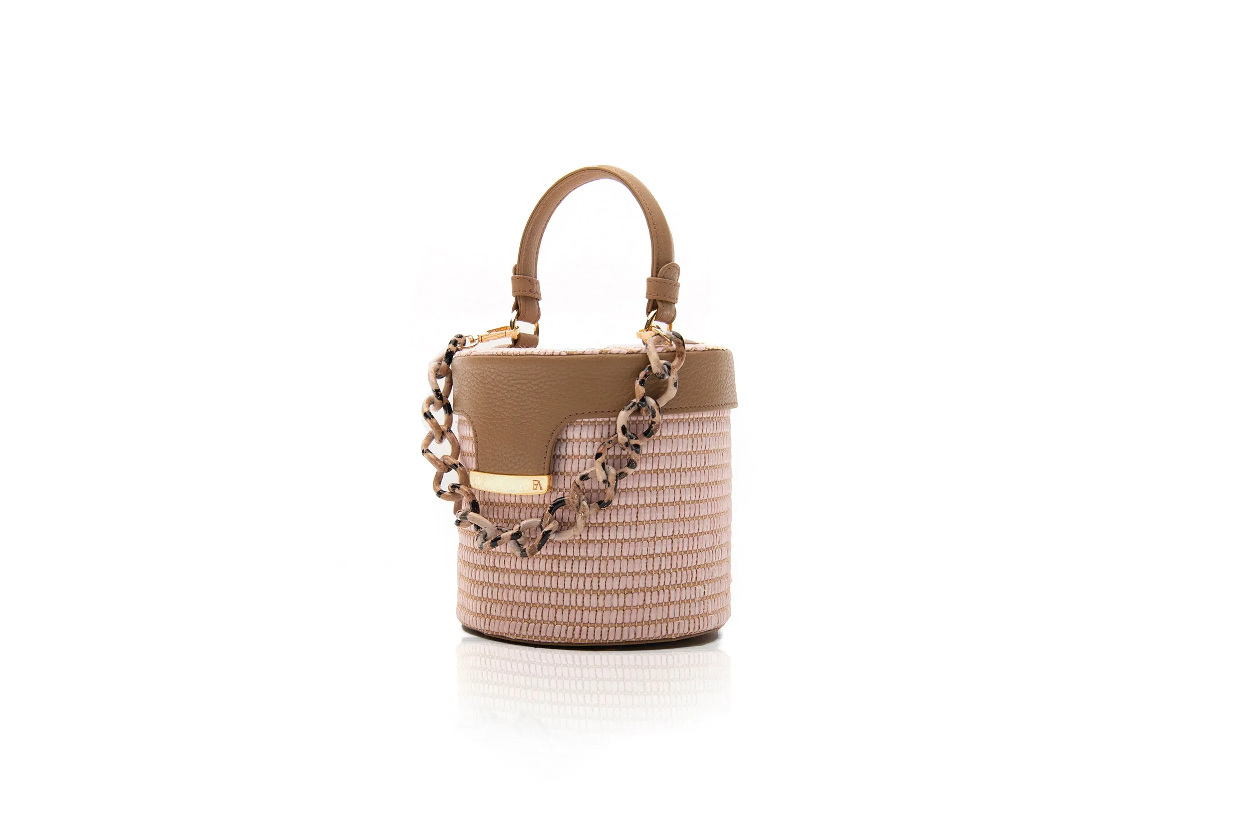 Nude Raffia Elena Vanity Bag