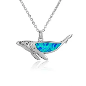 Opal Humpback Whale Pendant