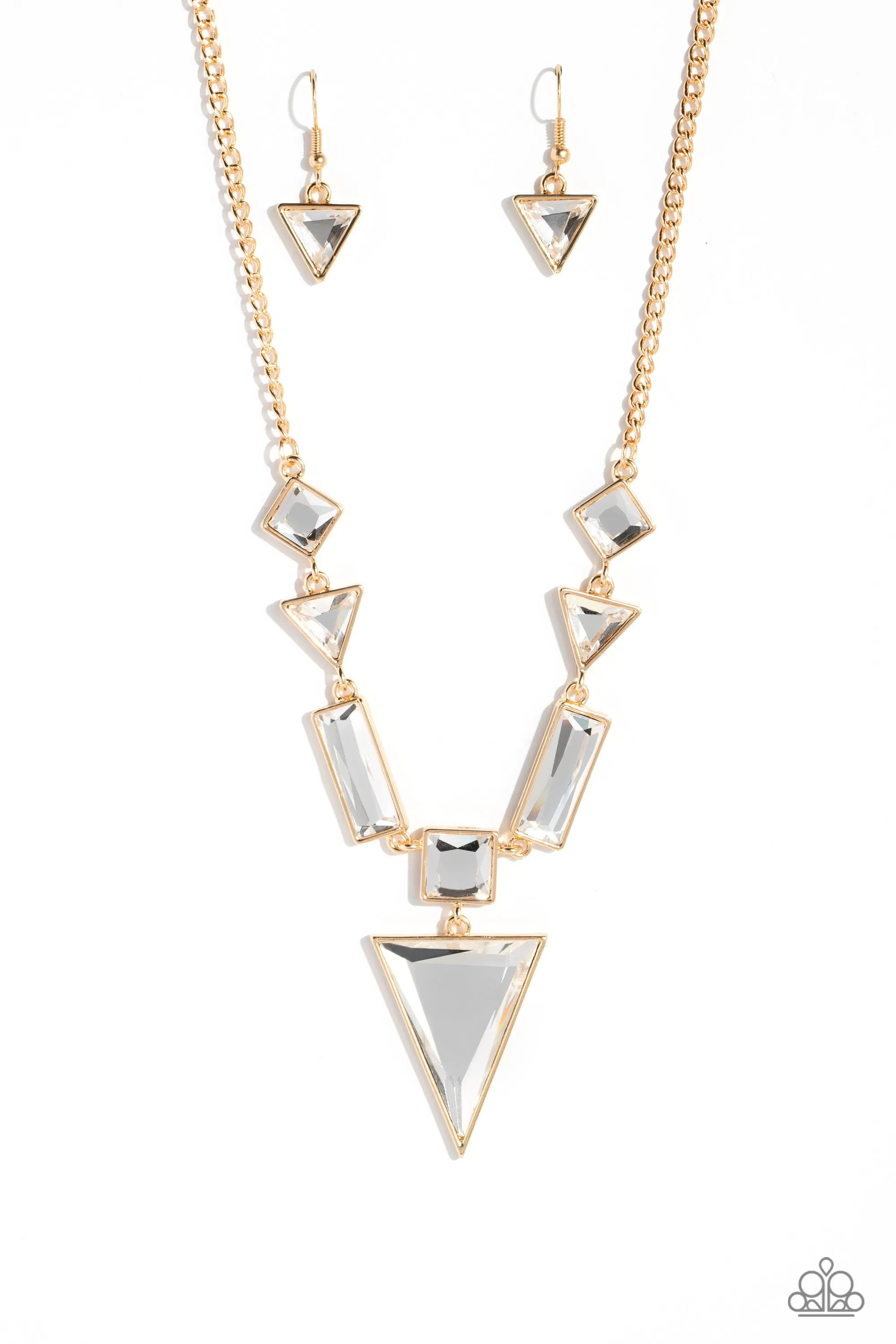 Paparazzi Fetchingly Fierce Gold Exclusive Necklace & Earring Set