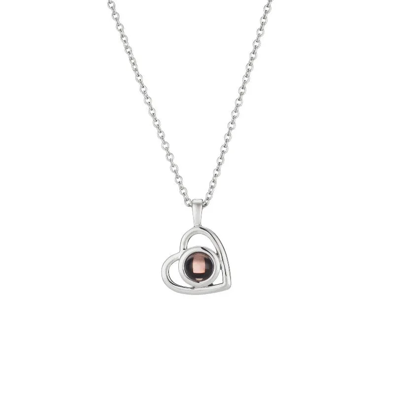 Personalised Cordiform Shape Photo Necklace