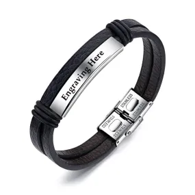 Personalized Engraved Name ID Bracelet For Men