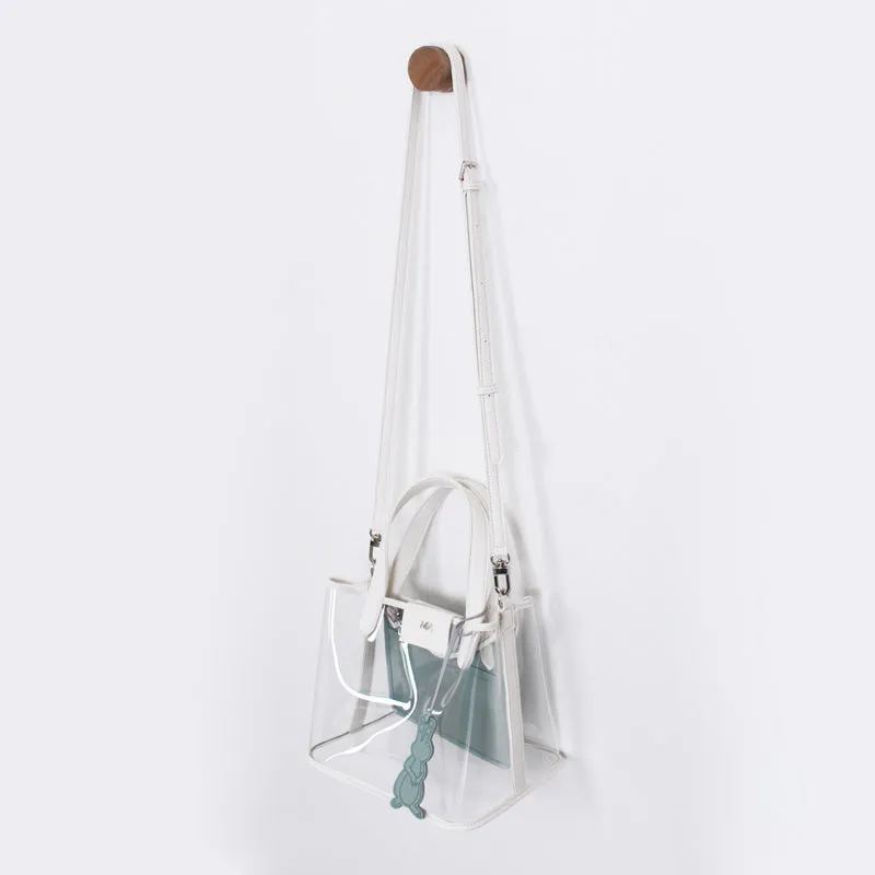 pino summer white & mint clear shoulder bag