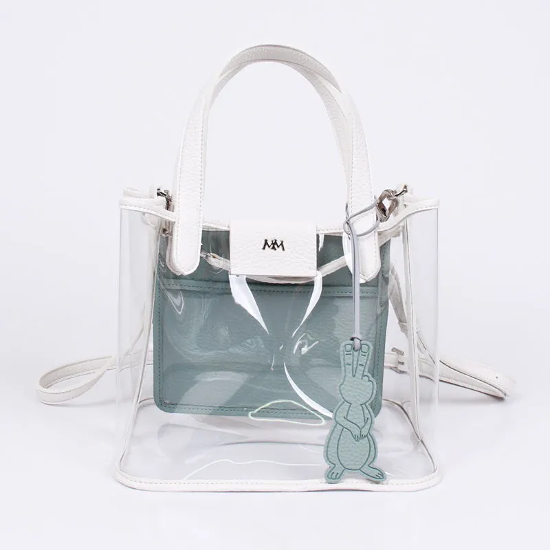 pino summer white & mint clear shoulder bag