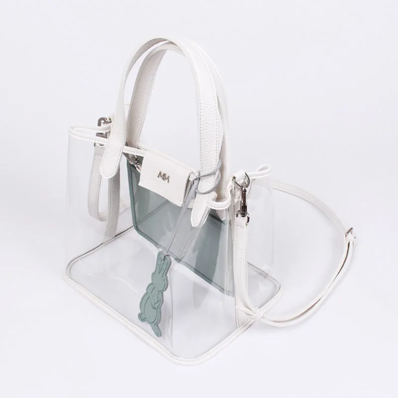 pino summer white & mint clear shoulder bag