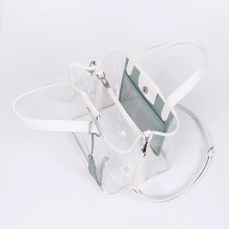 pino summer white & mint clear shoulder bag