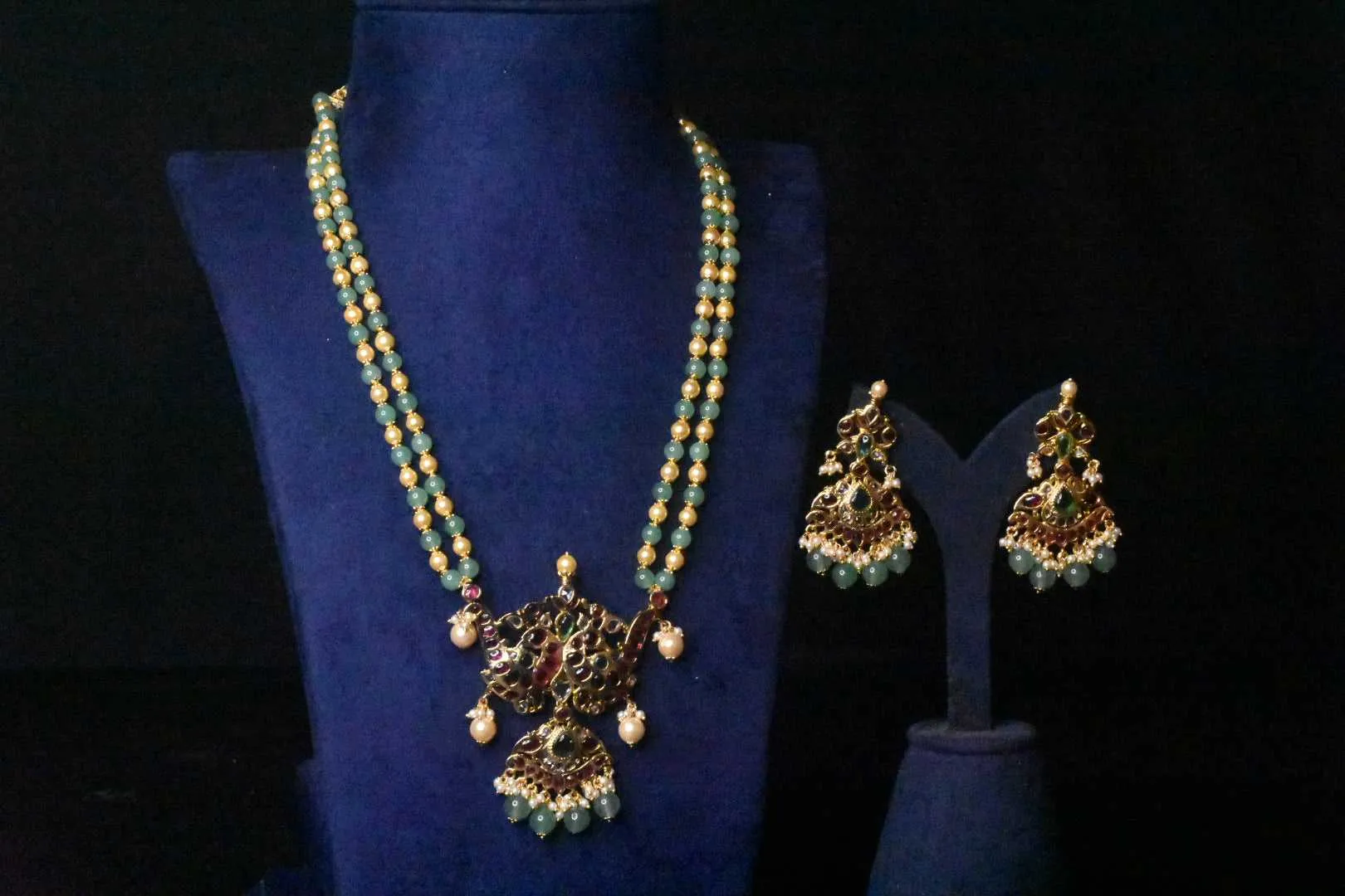 Rani Haar With Kempu Pendant By Asp Fashion Jewellery