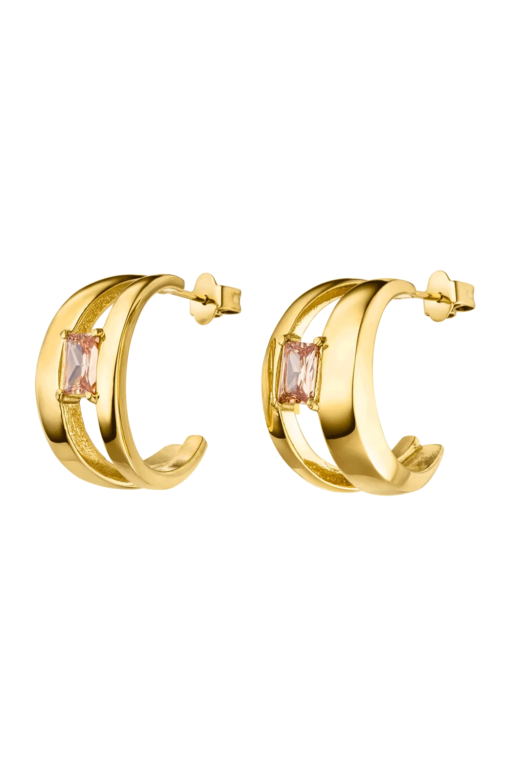 Rose Radiant Hoops 14K Gold Plated