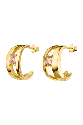 Rose Radiant Hoops 14K Gold Plated