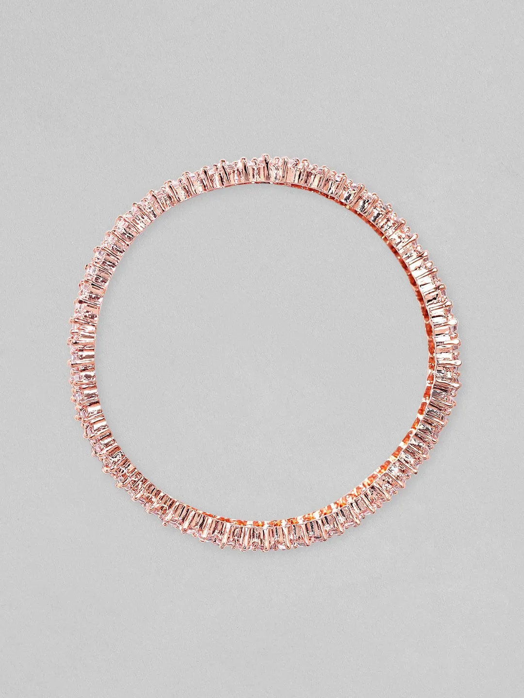 Rubans Pink Set of 2 Rose Gold Plated Zirconia Stone Studded Bangles