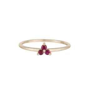 Ruby Triad Ring