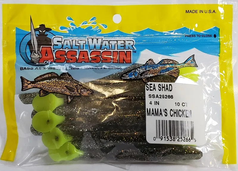 SaltWater Assassin Sea Shad Mama's Chicken 4 10pk