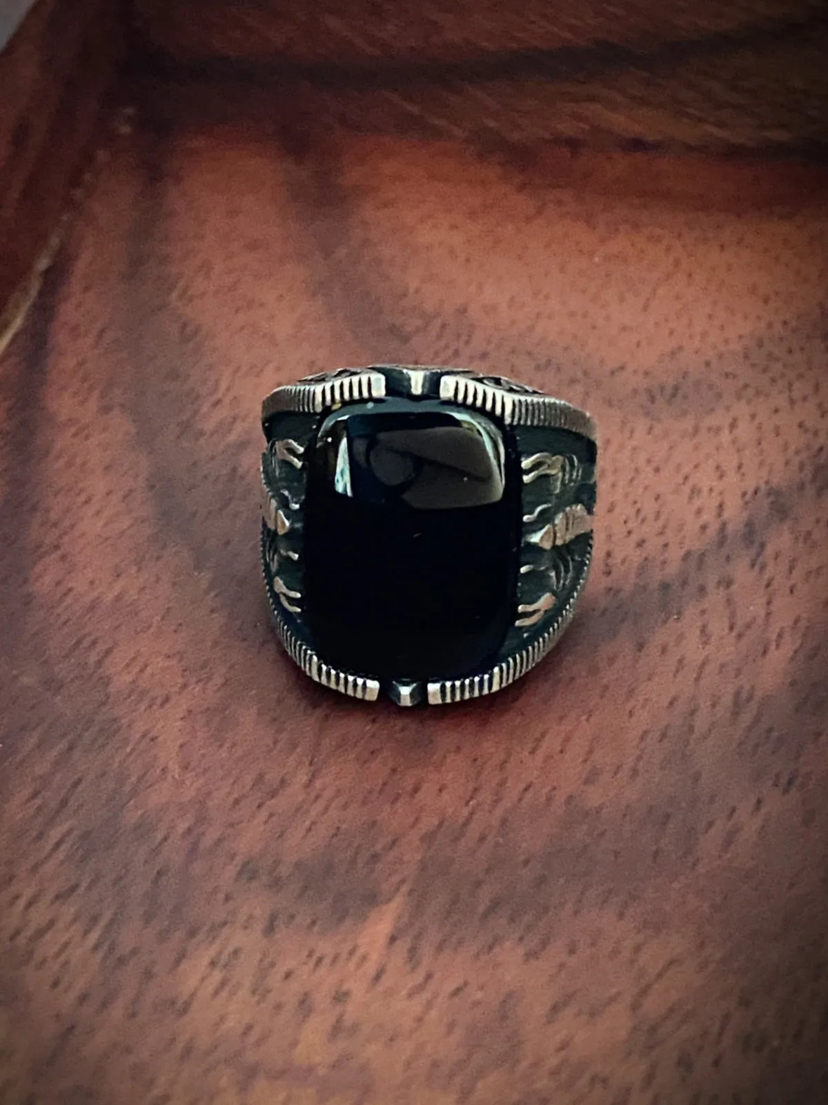 Scorpion & Onyx Signet Ring