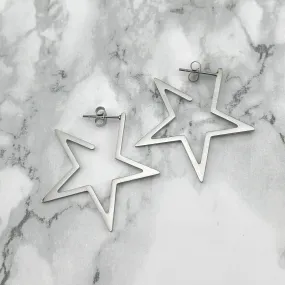 Silver Star Earrings