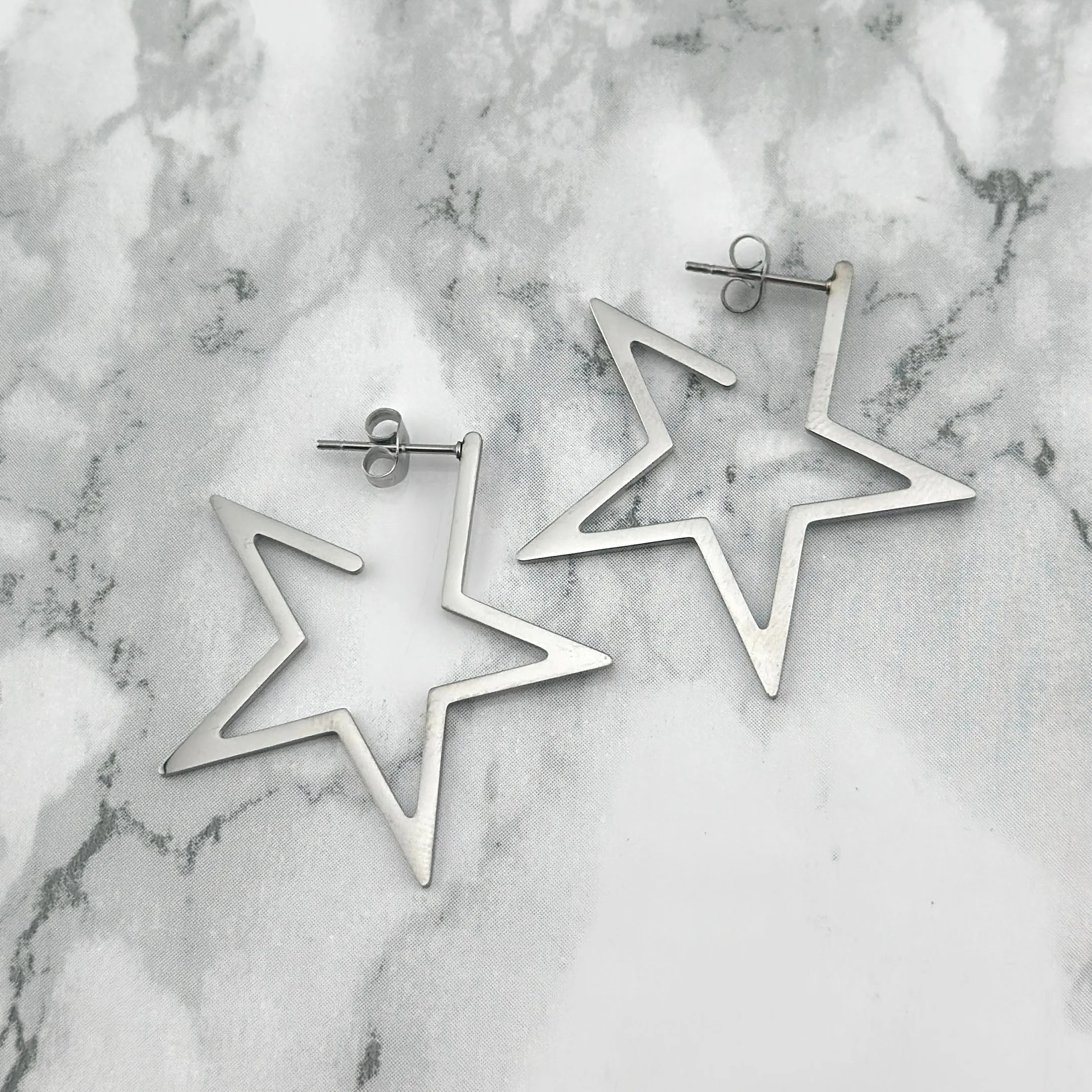 Silver Star Earrings