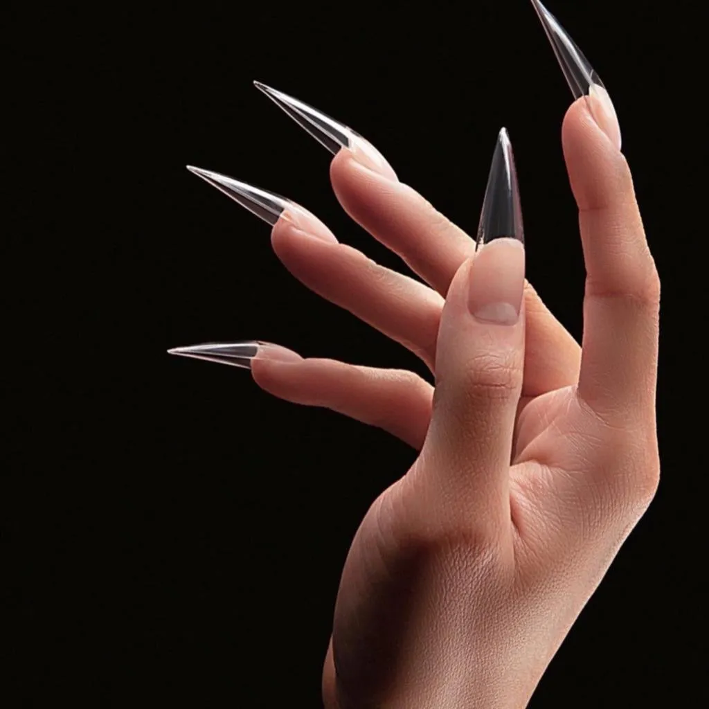 Soft Gel Tips - Natural Medium Stiletto (500 pcs)