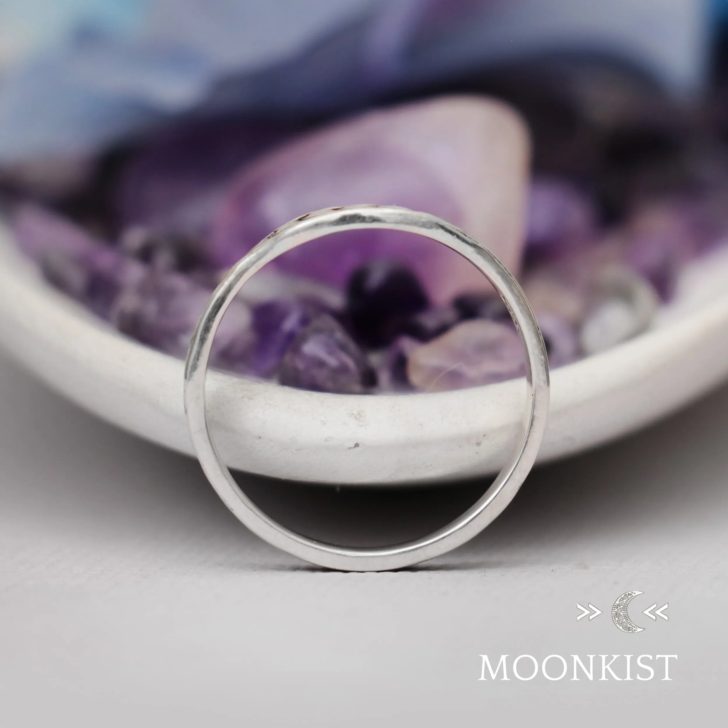 Sterling Silver Engraved Chevron Curved wedding band  | Moonkist Designs