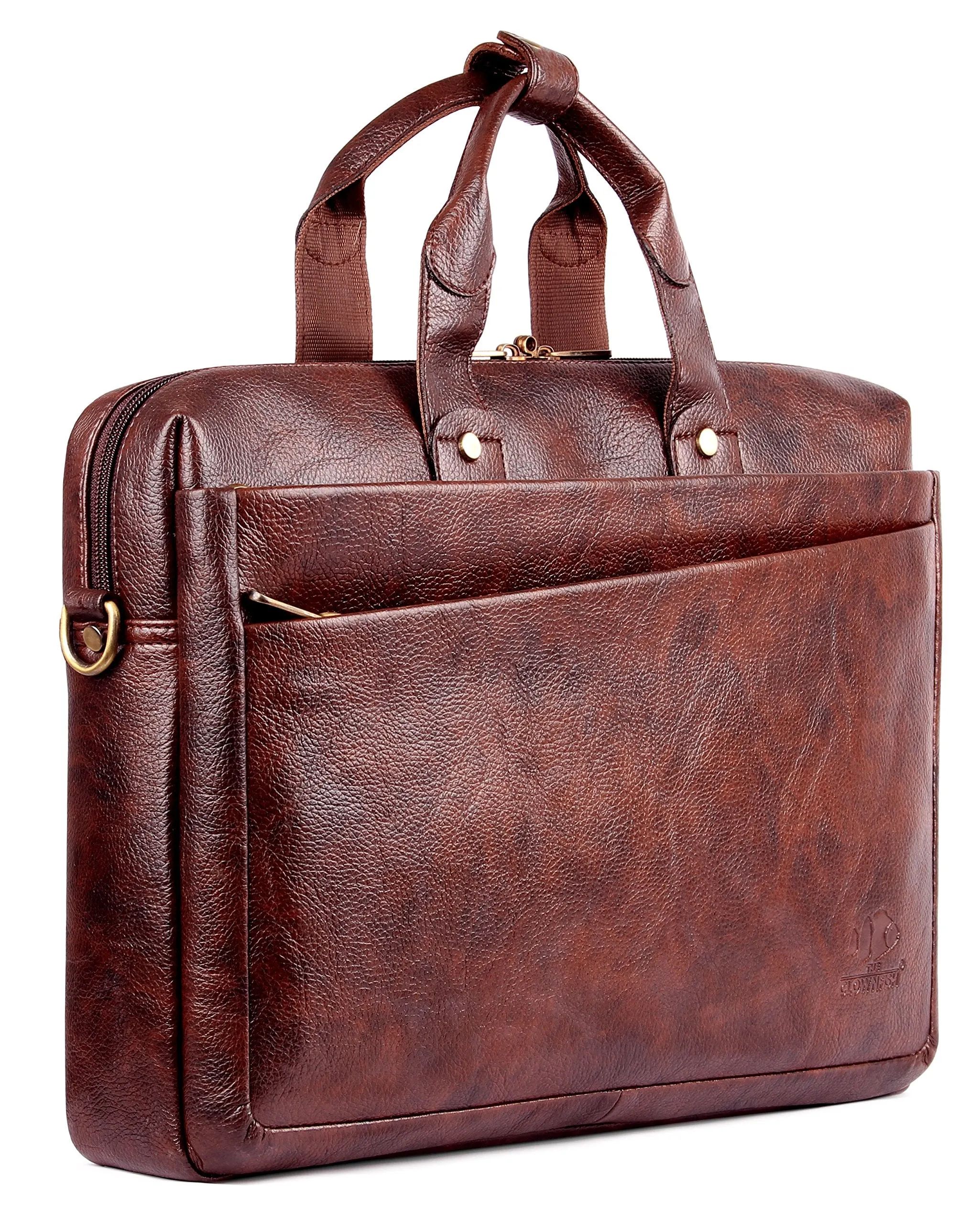 The Clownfish Administration Series laptop briefcase | 15.6 inch laptop bag | office bag | messenger bag (Chocolate)