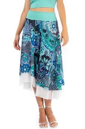 Veraman Georgette Two-layered Dance Skirt With Abstract Print