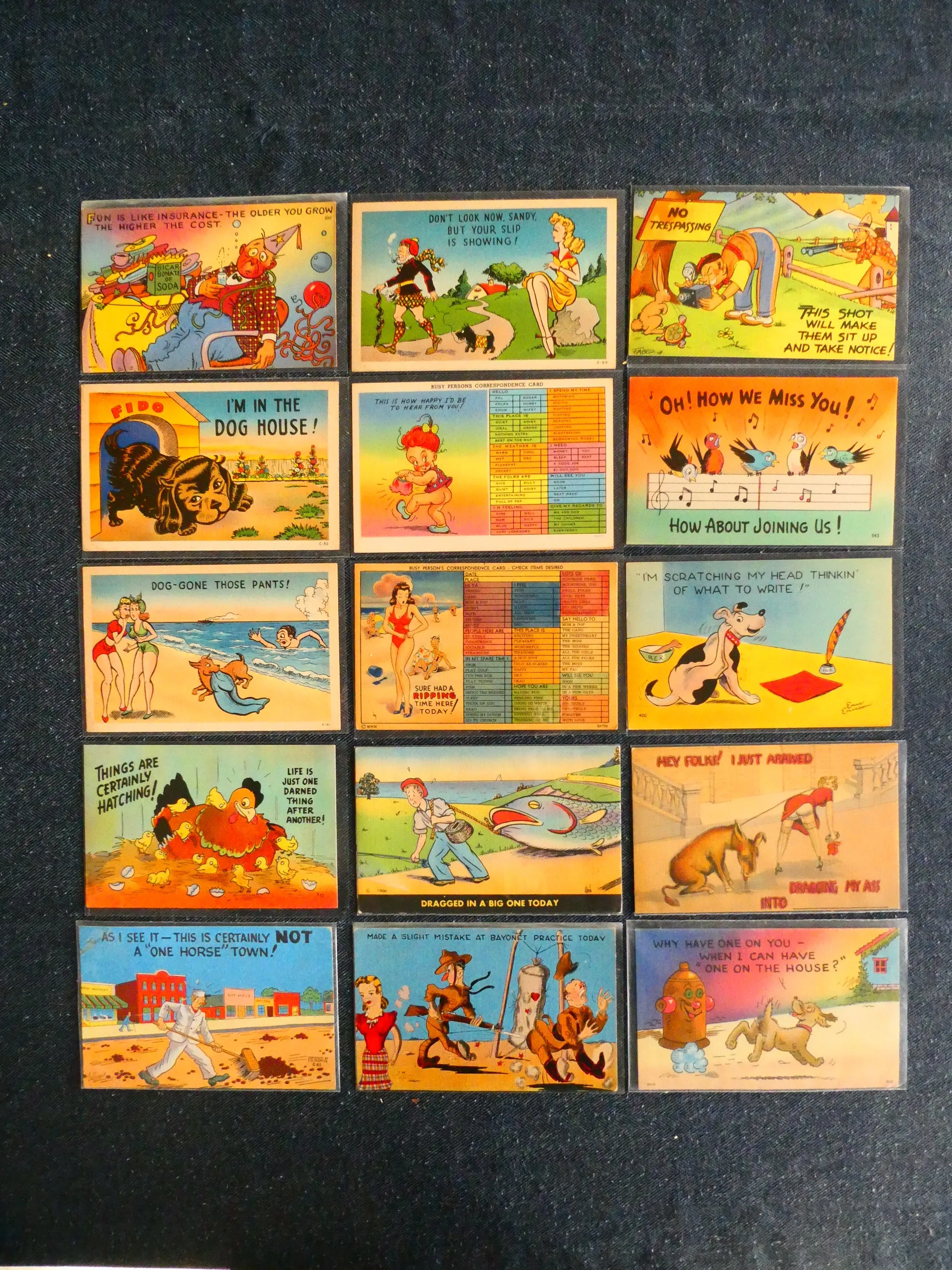 Vintage Comic Postcards - Lot of 15