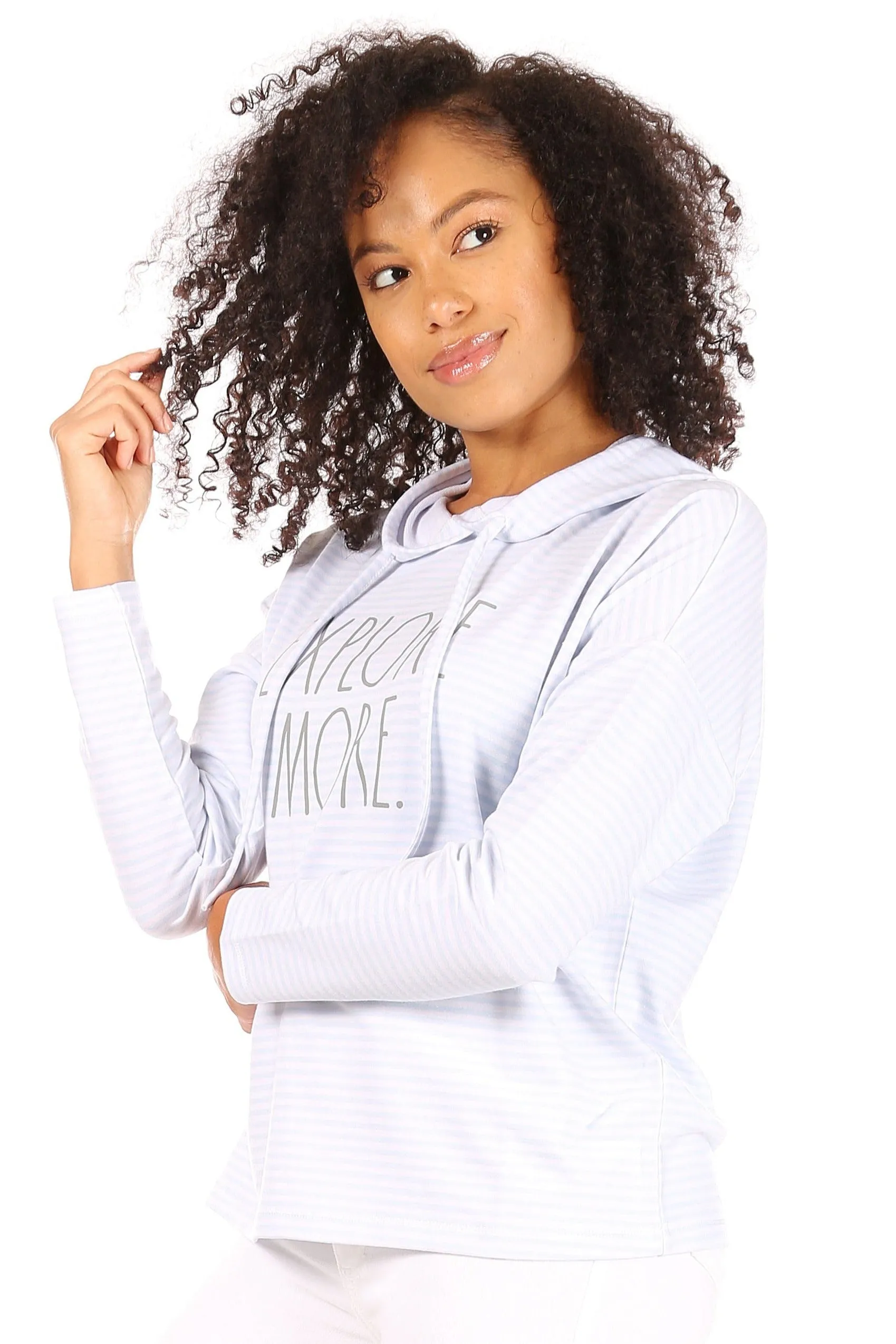 Women's "EXPLORE MORE" Slim Fit Pullover Fashion Hoodie