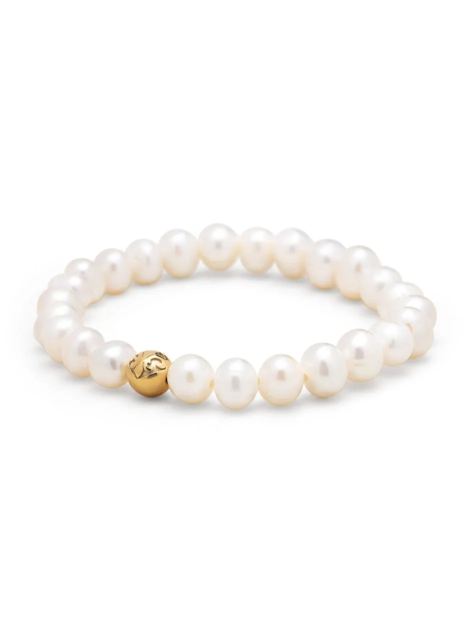 Wristband with Pearl and Gold